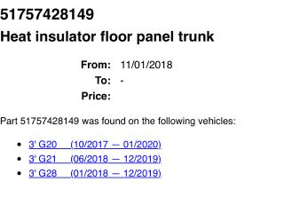 bontott BMW 3 G20-G80 Hátfal Burkolat