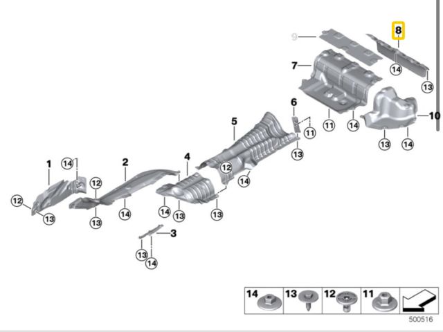 bontott BMW 3 G20-G80 Hátsó Kipufogó Dob Hővédő Lemez