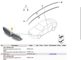 bontott BMW 3 G20-G80 Hűtőrács