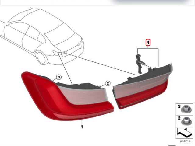 bontott BMW 3 G20-G80 Jobb Belső Hátsó Lámpa