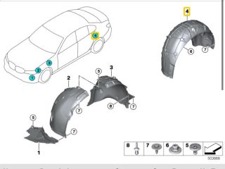bontott BMW 3 G20-G80 Jobb hátsó Dobbetét (Kerékjárati, Műanyag)