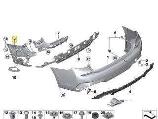 bontott BMW 3 G20-G80 Jobb hátsó Oldal Lökhárító Tartó (Műanyag)