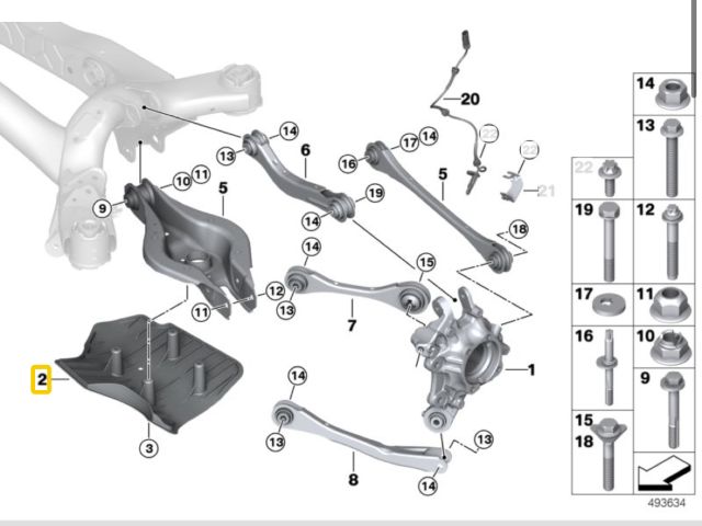 bontott BMW 3 G20-G80 Jobb Lengőkar Tartó