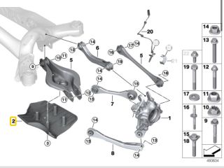 bontott BMW 3 G20-G80 Jobb Lengőkar Tartó