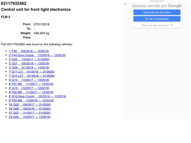 bontott BMW 3 G20-G80 LED Trafó