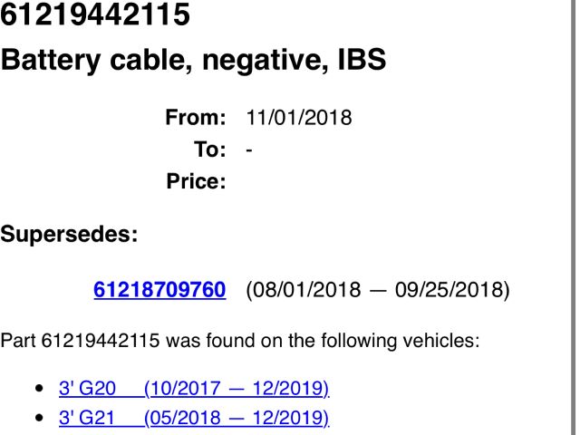 bontott BMW 3 G20-G80 Negatív Kábel