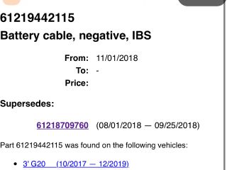 bontott BMW 3 G20-G80 Negatív Kábel