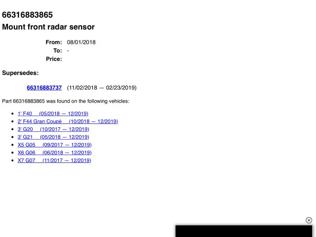 bontott BMW 3 G20-G80 Távolságtartó Szenzor