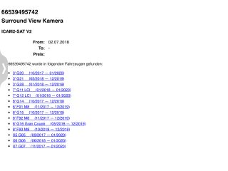 bontott BMW 3 G20-G80 Tolatókamera