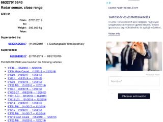 bontott BMW 3 G20-G80 Tolatóradar Fej