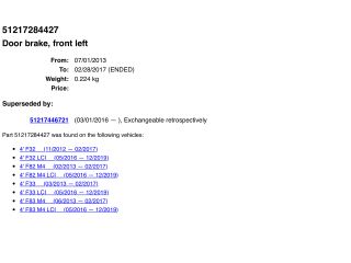 bontott BMW 4 Bal első Ajtóhatároló