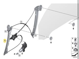 bontott BMW 4 Jobb első Ablakemelő Szerkezet (Elektromos)
