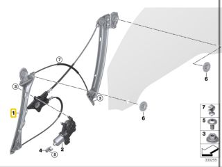 bontott BMW 4 Jobb első Ablakemelő Szerkezet (Elektromos)