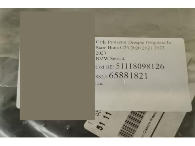 bontott BMW 4 Jobb Ködlámpa Rács