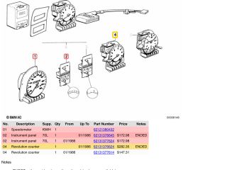 bontott BMW 5 E28 Kilométeróra
