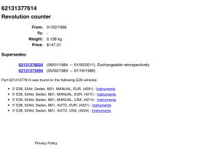 bontott BMW 5 E28 Kilométeróra