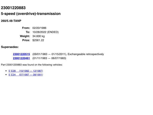 bontott BMW 5 E34 Váltó (Mechanikus)
