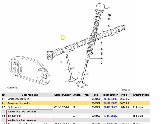 bontott BMW 5 E34 Kipufogó Vezérműtengely
