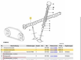 bontott BMW 5 E34 Kipufogó Vezérműtengely