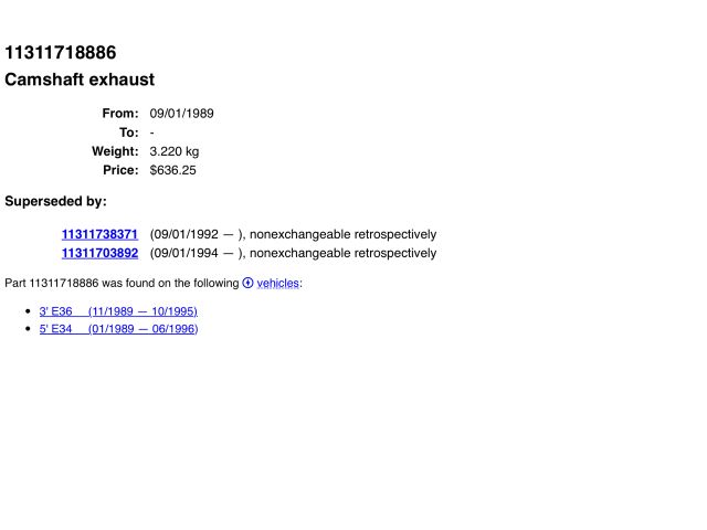 bontott BMW 5 E34 Vezérműtengely Házzal