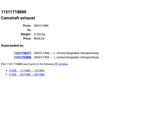 bontott BMW 5 E34 Vezérműtengely Házzal