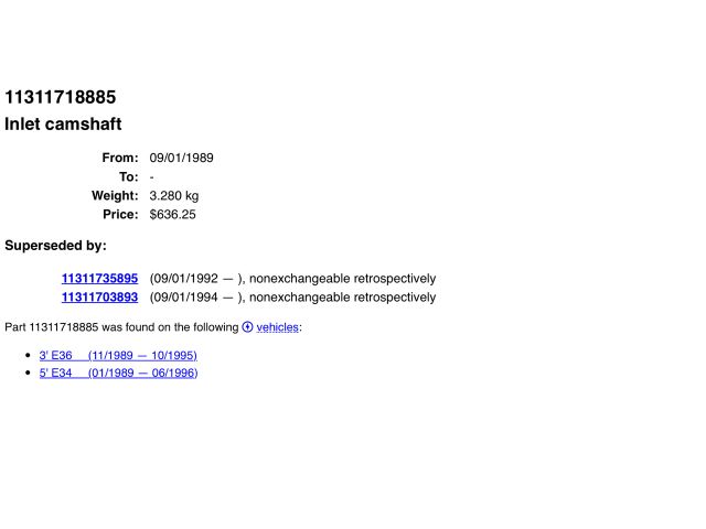 bontott BMW 5 E34 Vezérműtengely Házzal