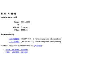 bontott BMW 5 E34 Vezérműtengely Házzal