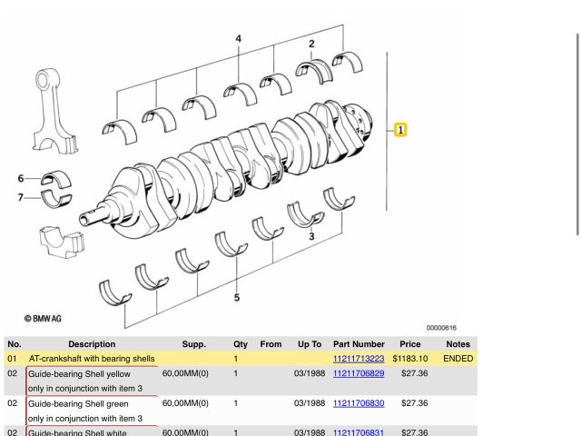 bontott BMW 5 E34 Főtengely (Magában)