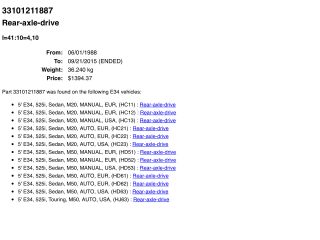 bontott BMW 5 E34 Hátsó Differenciálmű