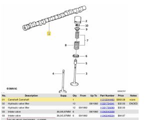 bontott BMW 5 E34 Vezérműtengely (Magában)