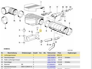 bontott BMW 5 E34 Légtömegmérő