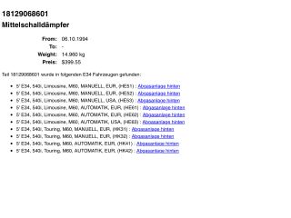 bontott BMW 5 E34 Komplett Kipufogó Rendszer
