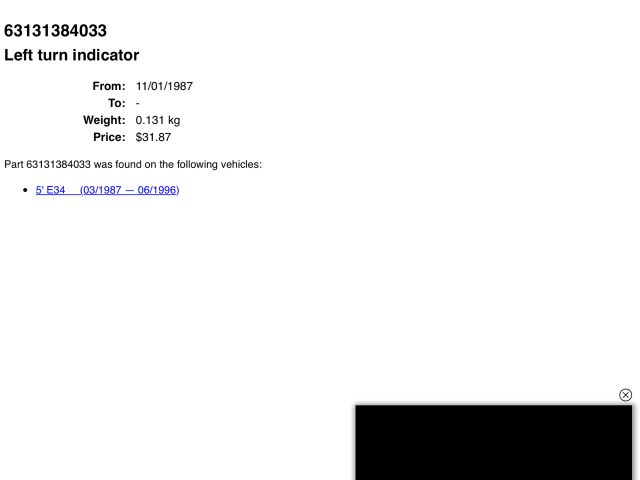 bontott BMW 5 E34 Bal első Irányjelző