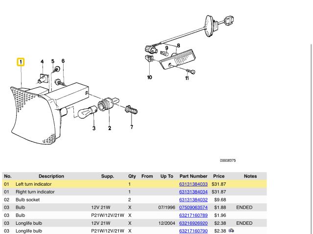 bontott BMW 5 E34 Bal első Irányjelző