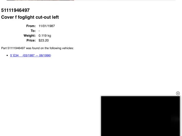 bontott BMW 5 E34 Bal első Lökhárító Vakborítás