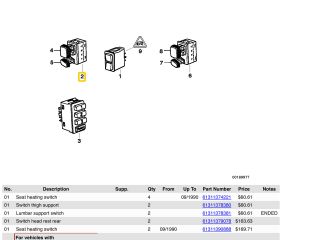 bontott BMW 5 E34 Bal első Ülésállító Kapcsoló