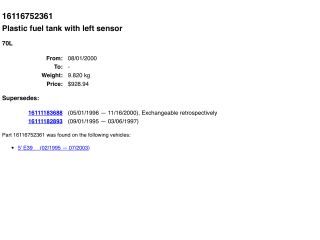 bontott BMW 5 E39 Tank