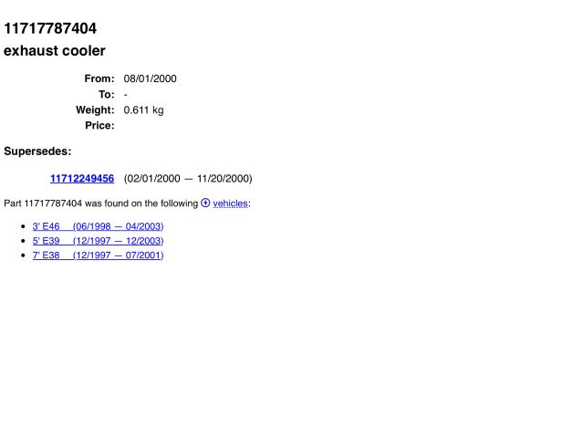 bontott BMW 5 E39 EGR Hűtő