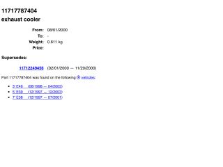 bontott BMW 5 E39 EGR Hűtő