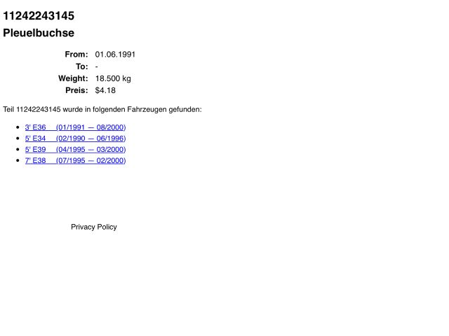 bontott BMW 5 E39 Hajtókar