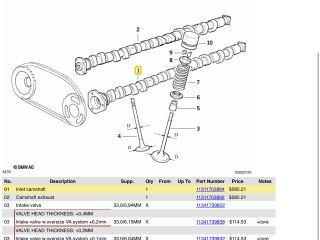 bontott BMW 5 E39 Szívó Vezérműtengely