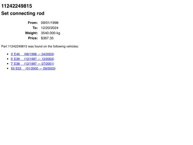 bontott BMW 5 E39 Dugattyú és Hajtókar