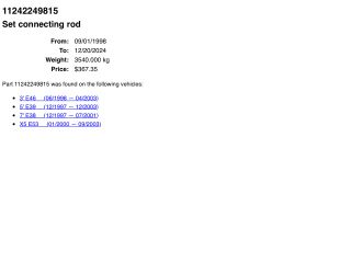 bontott BMW 5 E39 Dugattyú és Hajtókar