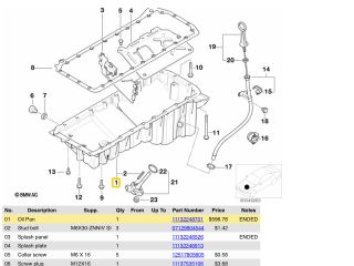 bontott BMW 5 E39 Olajteknő
