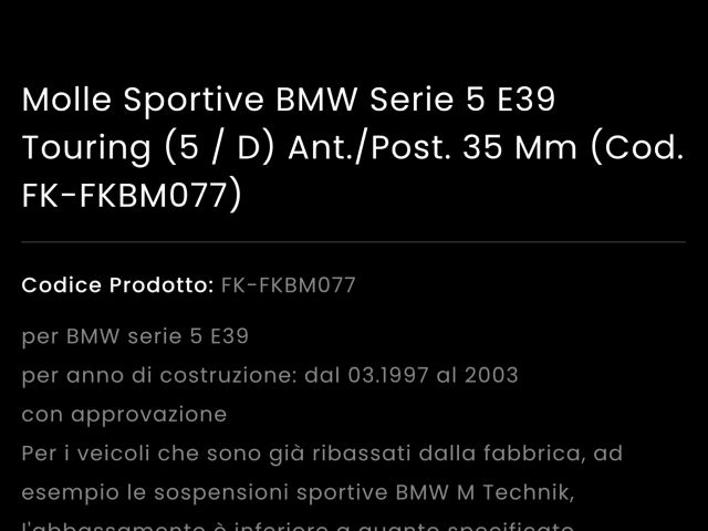 bontott BMW 5 E39 Rugó Szett