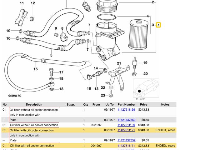 bontott BMW 5 E39 Olajszűrő Ház