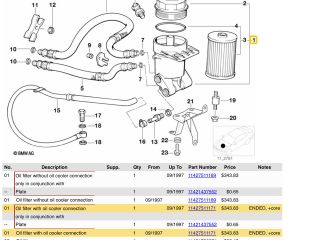 bontott BMW 5 E39 Olajszűrő Ház