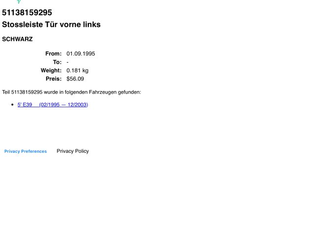 bontott BMW 5 E39 Ajtó Díszléc Szett