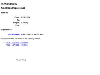 bontott BMW 5 E39 Antenna Erősítő