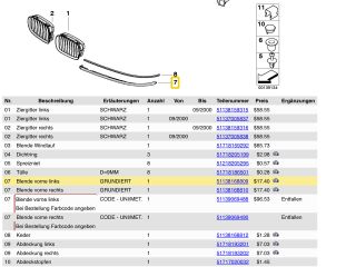 bontott BMW 5 E39 Bal Fényszóró Bajusz Díszléc